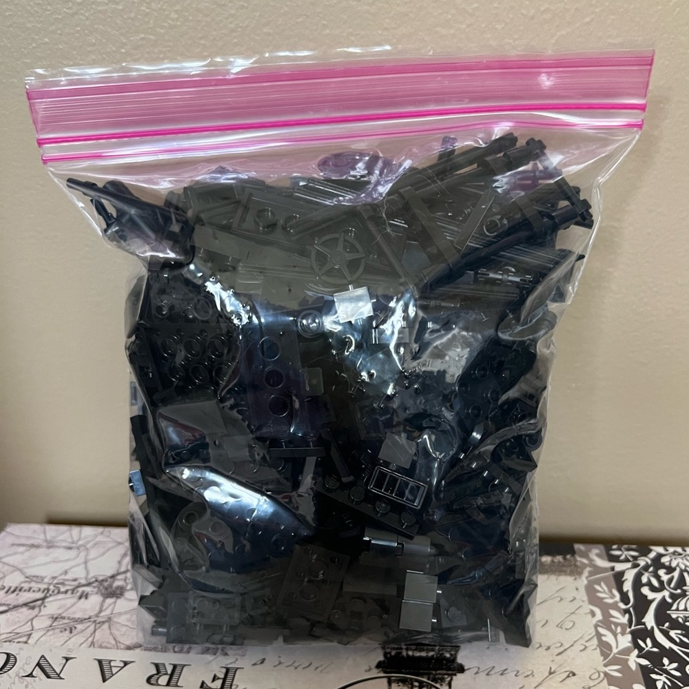 LEGO Small Black Accessories , Spare Parts And Small Brick Pieces. 15oz